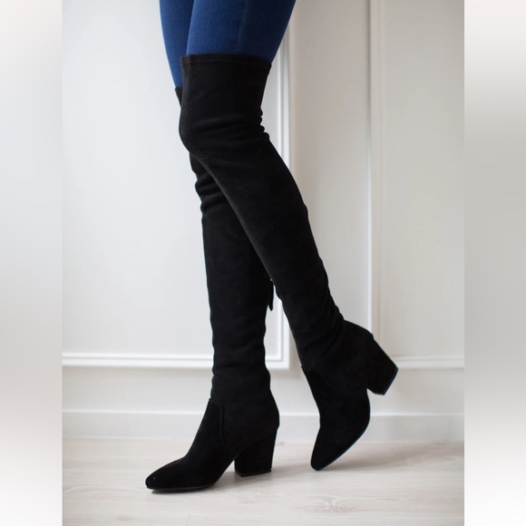 Ellis Classic Over the Knee Suede Leather Boots - Picture 2 of 6